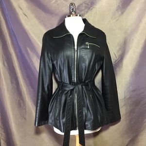 Winlit black leather jacket